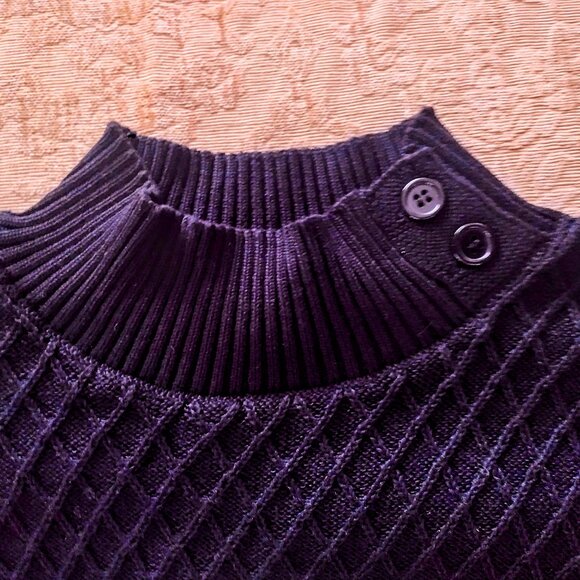 Men's Casual Button Mock-Neck Pullover Multi-Cable Sweater ~ Black (XL-2XL) NWT - Picture 4 of 13
